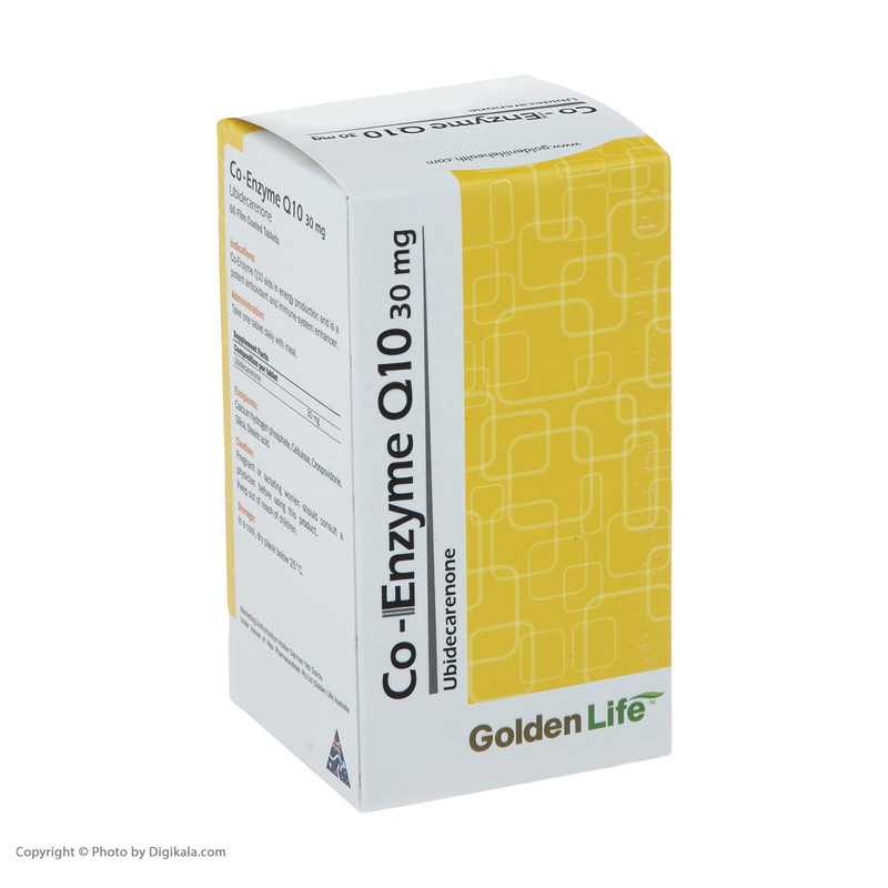 قرص کو انزیم کیوتن 30 میلی گرمی گلدن لایف بسته 60 عددی