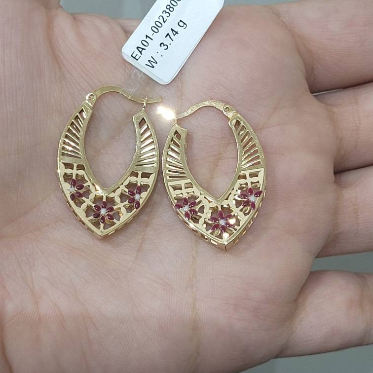 گوشواره کلیپسی طلا کم اجرت 18 عیار زنانه مان گالری مدل رونیز اشکی کد EA01-0023800