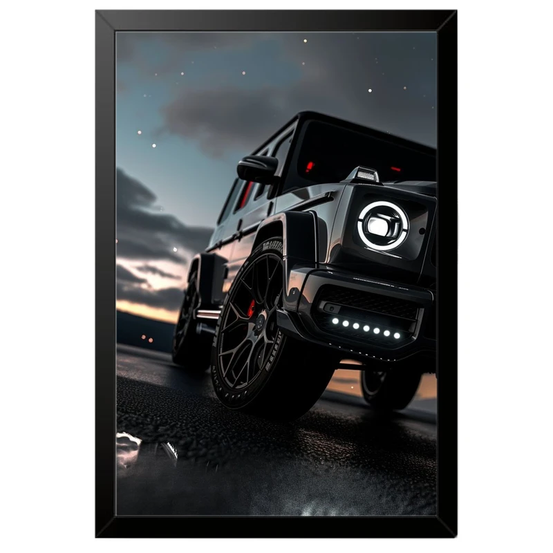 تابلو بکلیت طرح ماشین و خودرو مرسدس بنز Mercedes-Benz G-Class G63 AMG مدل B-po1929 فریم مشکی