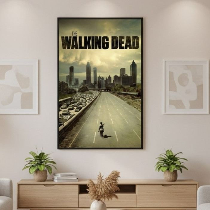 تابلو دیواری طرح سریال واکینگ دد Walking Dead مدل 1336 با فریم مشکی