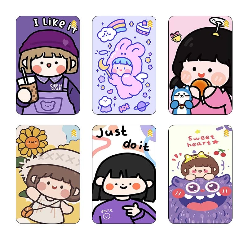 استيکر کارت کارنيکا طرح دختر خندون کد 68414 مجموعه 6 عددی