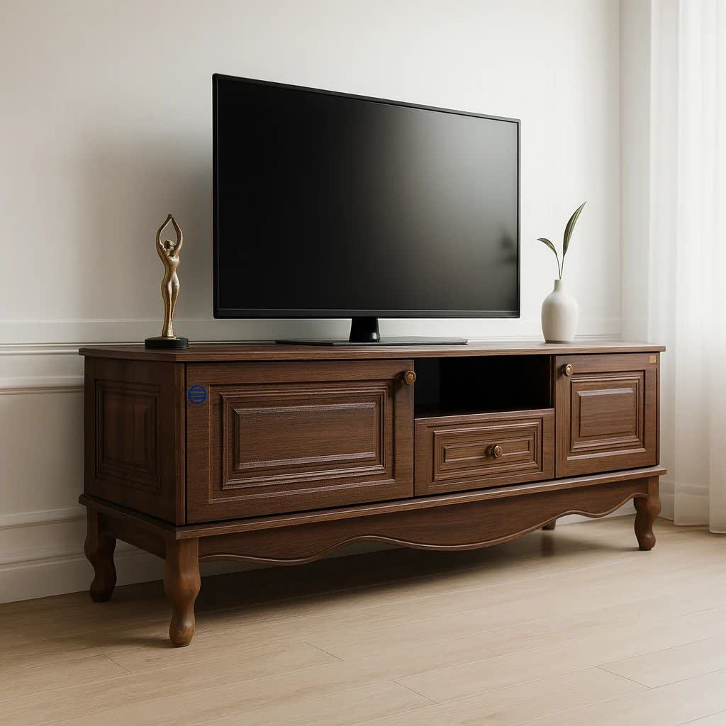 بهترین قیمت میز تلویزیون آرچین چوب مدل کلاسیک پایه چوبی 160 سانت مناسب برای تلویزیون تا 65 اینچ ارسال سراسر ایران