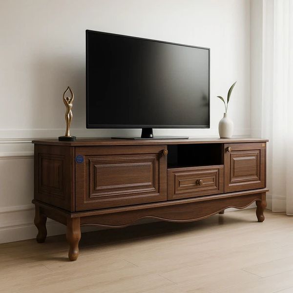 میز تلویزیون آرچین چوب مدل کلاسیک پایه چوبی 160 سانت  مناسب برای تلویزیون تا 65 اینچ