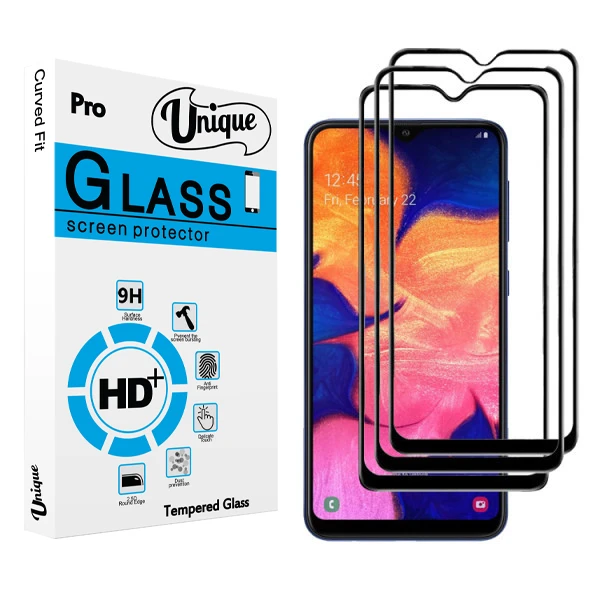 محافظ صفحه نمایش سرامیکی يونيک مدل +Clear مناسب برای گوشی موبایل سامسونگ Galaxy A20 بسته سه عددی