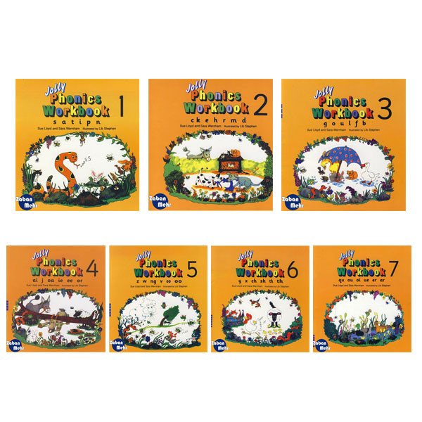 کتاب Jolly Phonics Workbook Book اثر جمعی از نویسندگان انتشارات زبان مهر 7جلدی