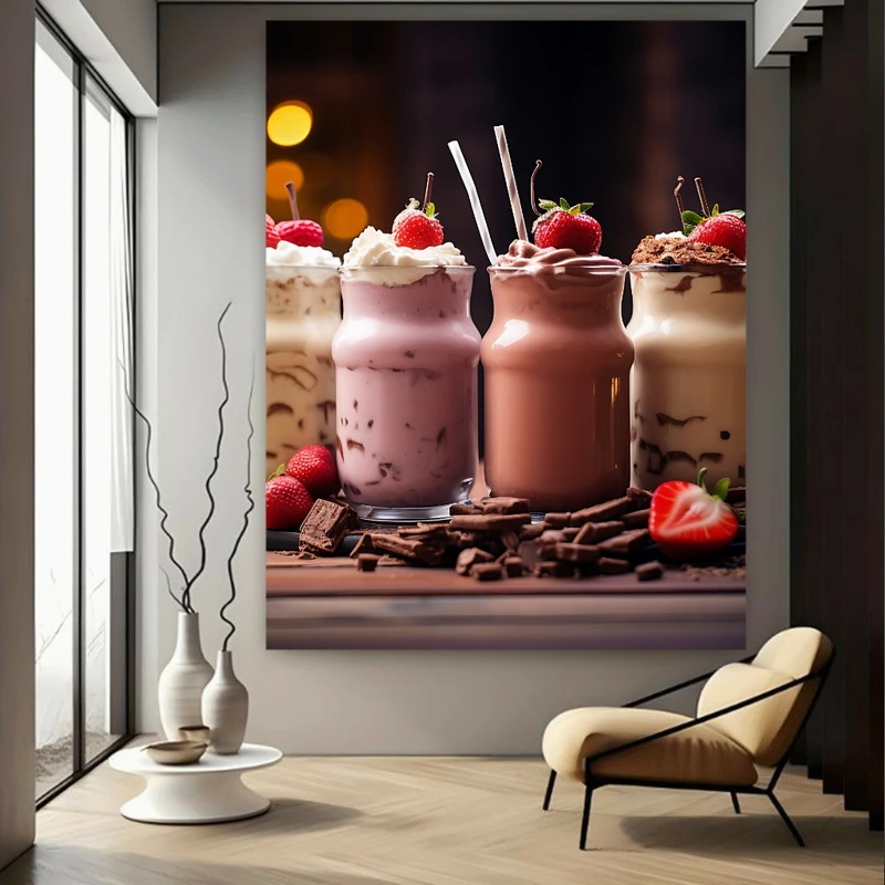 پوستر طرح میلک شیک خوشمزه مدل اسموتی میوه ای کد BK24213