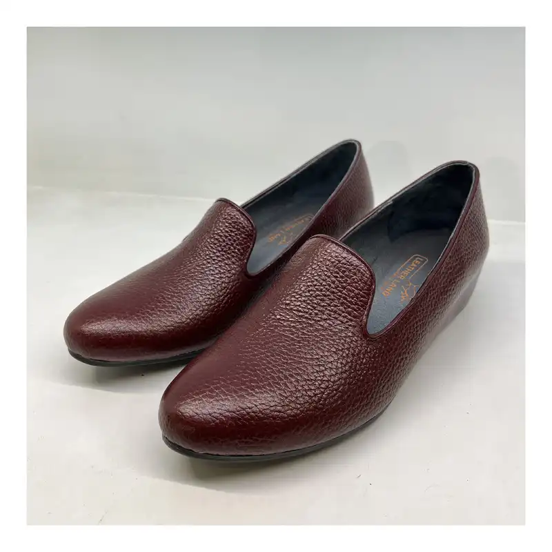 کفش روزمره زنانه سرزمین چرم کد 1555 رنگ زرشکی