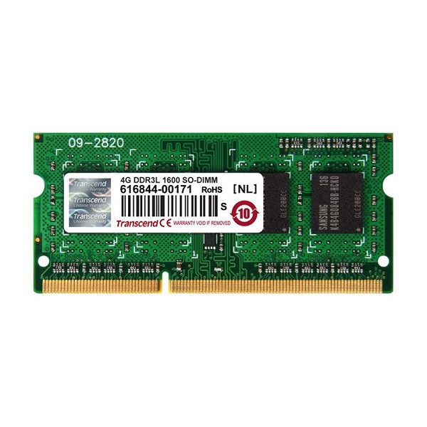 رم لپ تاپ DDR3L تک کاناله 1600 مگاهرتز CL11 ترنسند مدل PC3L-12800 ظرفیت 4 گیگابایت