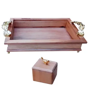 سینی مدل چوبی s765 به همراه قندان