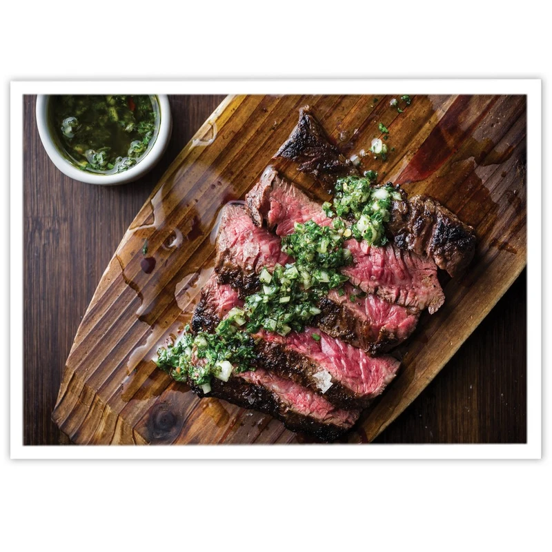 تابلو بکلیت طرح غذا رستوران استیک گوشت مدل W-14806