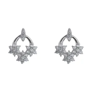 گوشواره نقره آی جواهر طرح فلاور کد 77299SGU