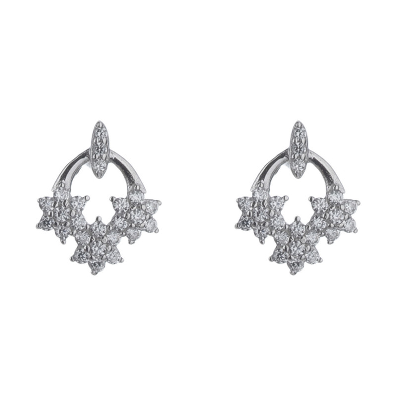گوشواره نقره آی جواهر طرح فلاور کد 77299SGU