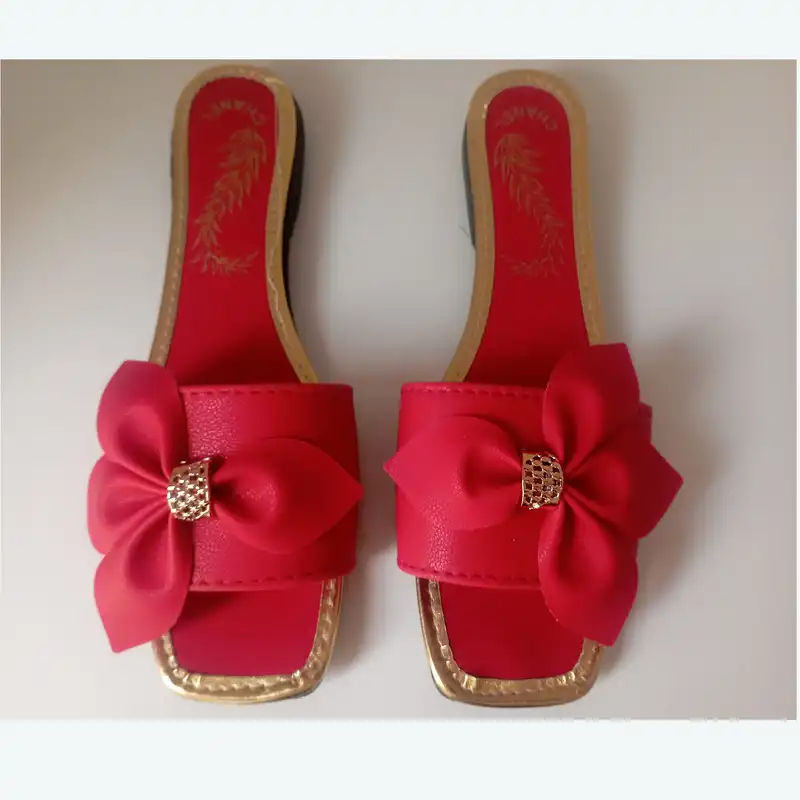 صندل زنانه مدل پاپیونی کد 006 رنگ قرمز