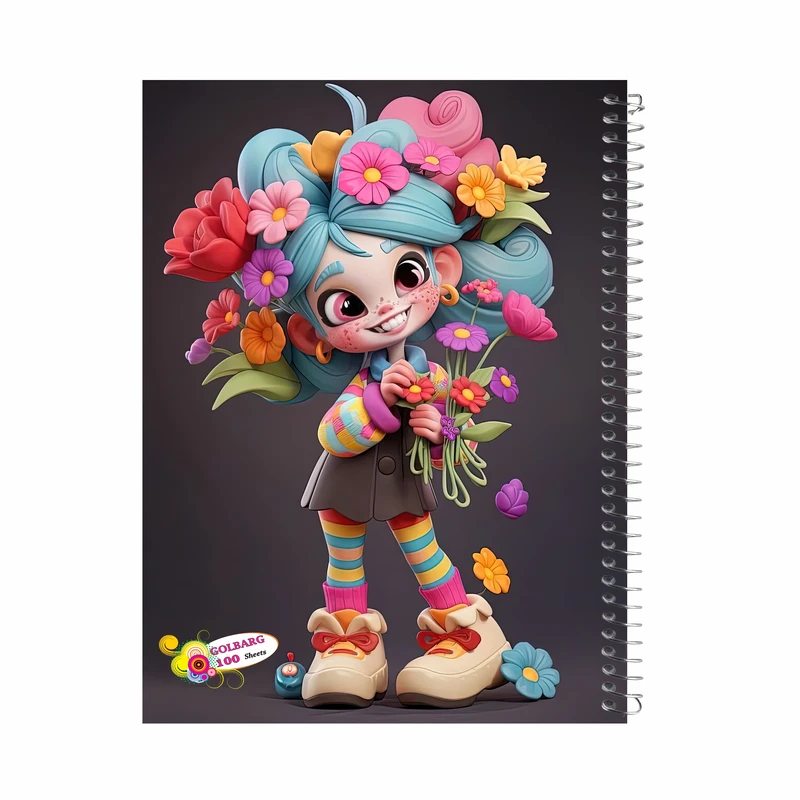 دفتر مشق 100 برگ گلبرگ مدل دخترانه کد 9090