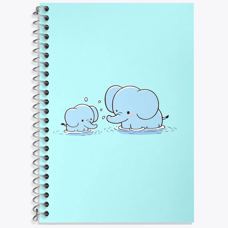 دفتر زبان 50 برگ خندالو مدل سه خط طرح فیل کوچولو کد N5591