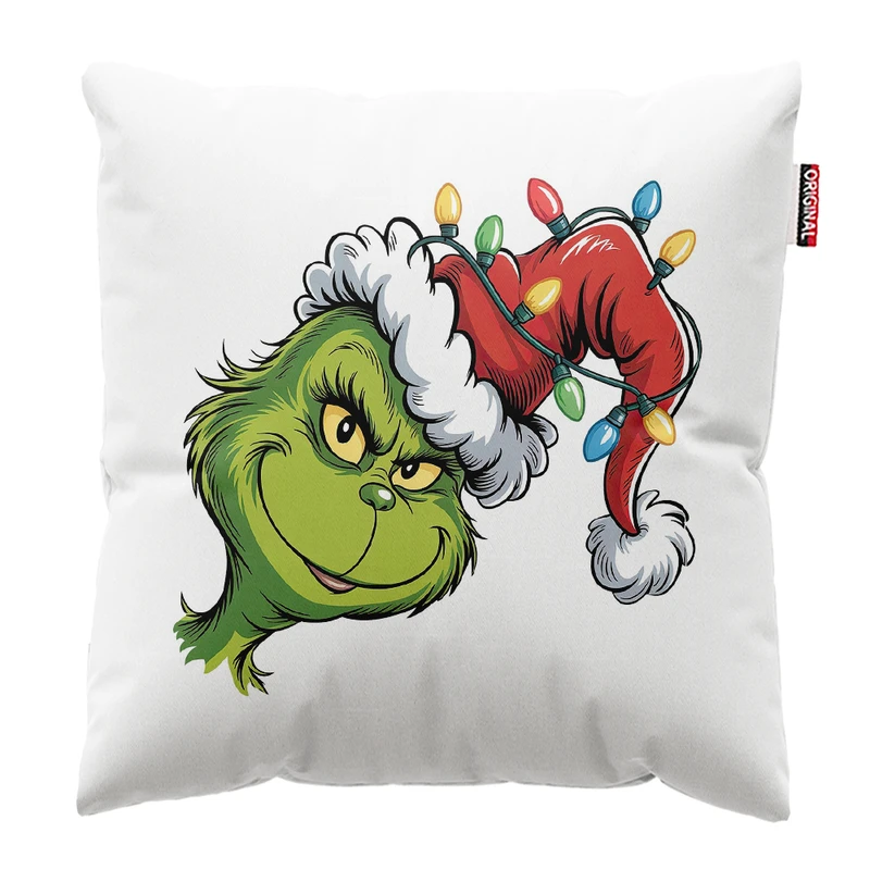 کوسن پاد آفرین مدل کریسمس طرح گرینچ کد PK402472 سایز 40*40 سانتی متر