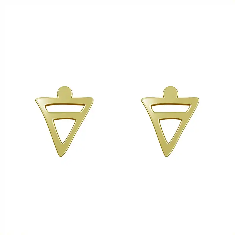 گوشواره طلا 18 عیار زنانه مدوپد مدل هندسی کد GA1-16108