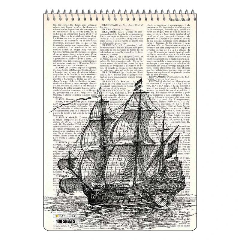 دفتر شطرنجی 100 برگ کارنیکا طرح روزنامه وینتج Vintage Newspaper کد 14761