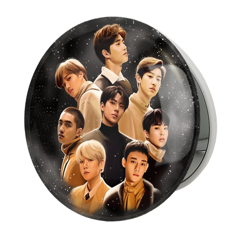 آینه جیبی خندالو طرح گروه موسیقی اکسو EXO مدل تاشو کد 2827 