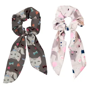 کش مو زنانه دلنار گالری مدل اسکرانچی آهو و گربه مجموعه 2 عددی