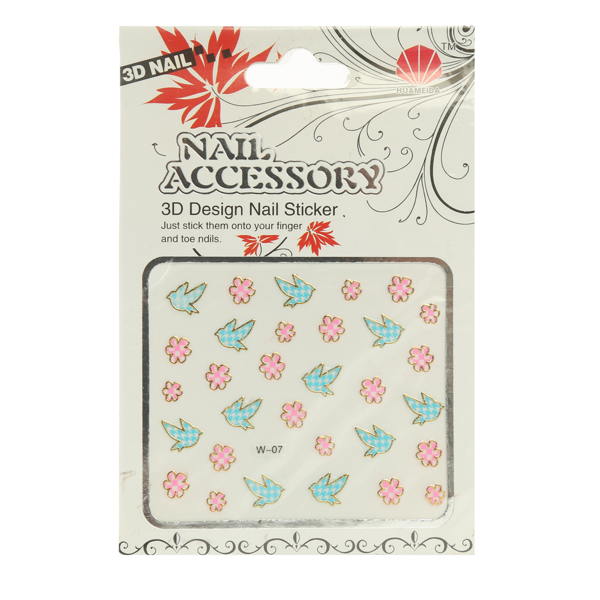 استیکر طراحی ناخن مدل W07