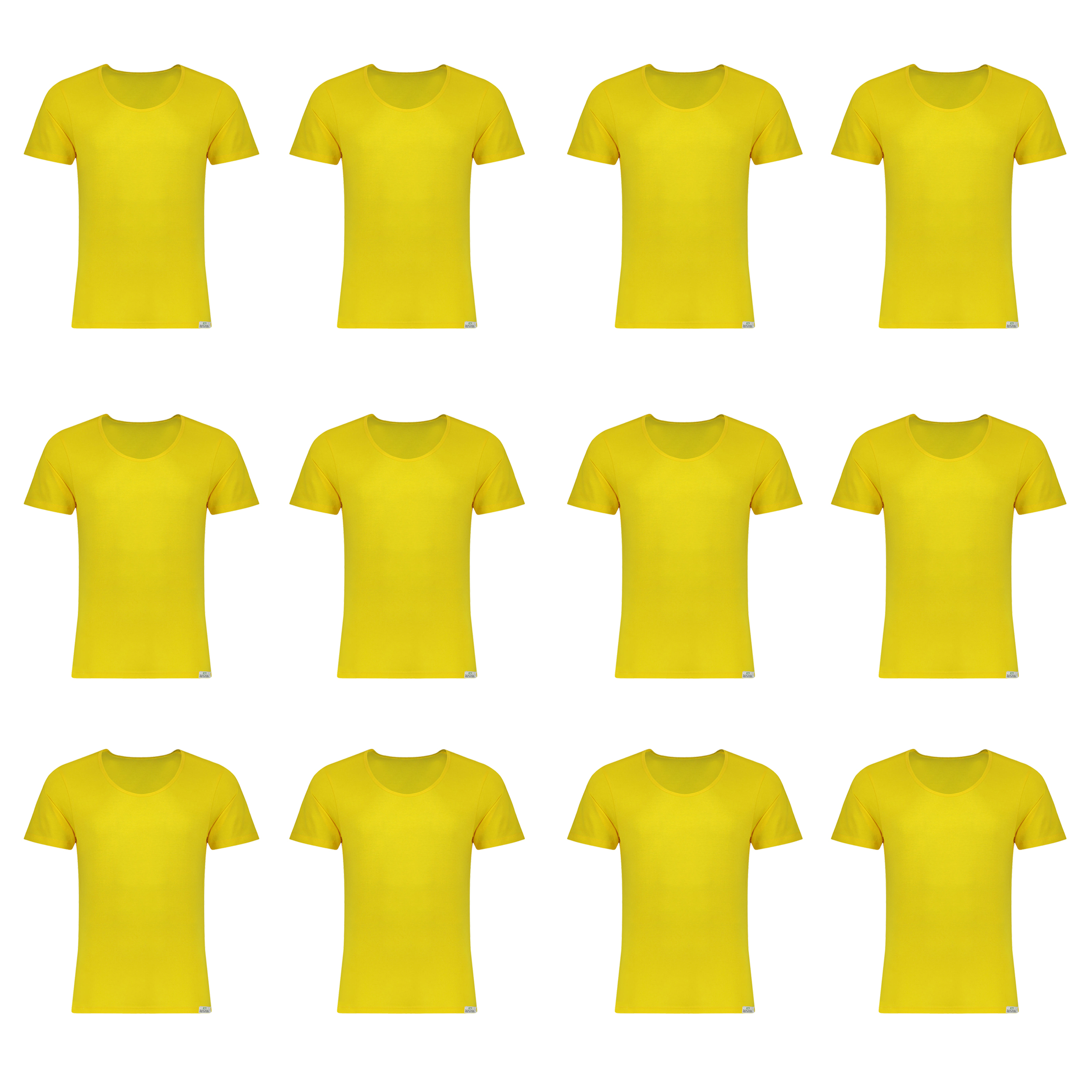 زیرپوش آستین دار مردانه برهان تن پوش مدل 5-02 رنگ زرد بسته 12 عددی