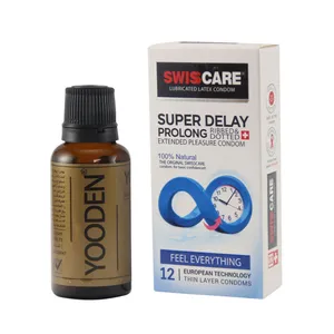 کاندوم سوئیس کر مدل Super Prolong بسته 12 عددی به همراه روغن یودن کد 01 حجم 30 میلی لیتر