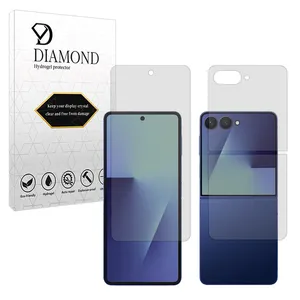 Diamond Tough model transparent screen protector suitable for Samsung Galaxy Z Flip7 mobile phone Along with the phone back protector 