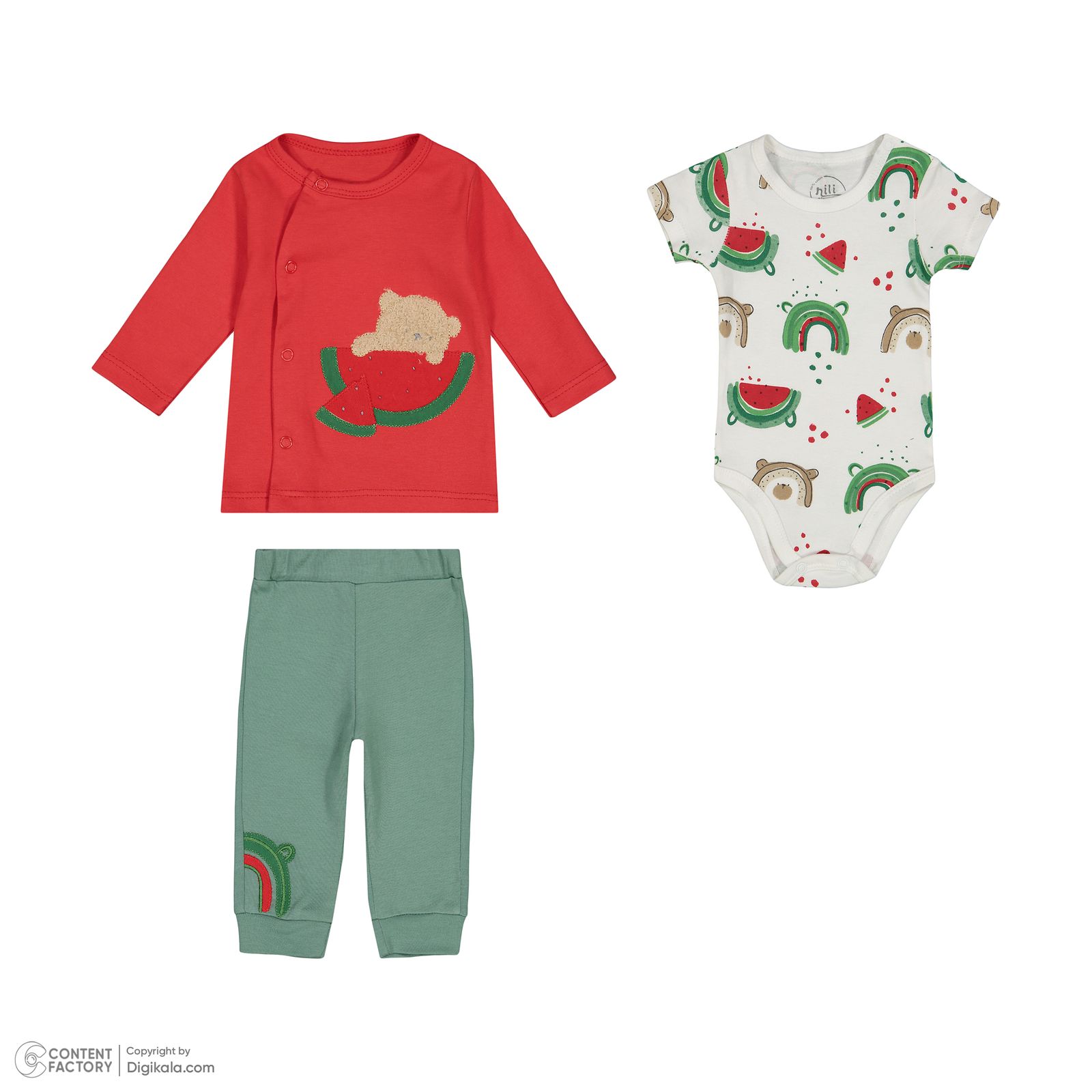 ست 3 تکه لباس نوزادی نیلی مدل یلدایی کد 4084 -  - 5