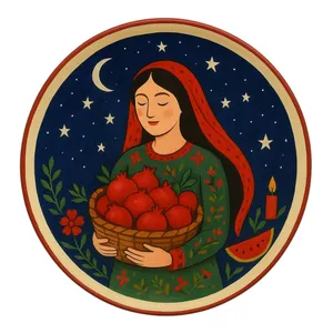 بشقاب دیوارکوب  سفالی طرح یلدا کد D245