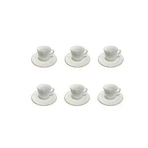 سرویس چای خوری 12 پارچه شرکت صنایع چینی تقدیس مدل لب طلا