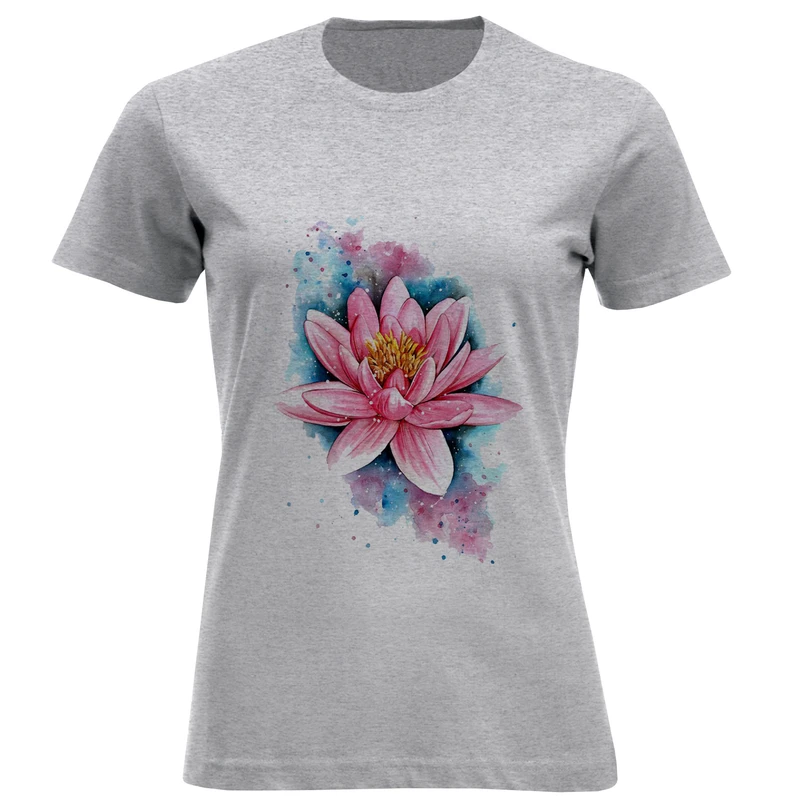 تی شرت آستین کوتاه زنانه مدل لاله مردابی D287