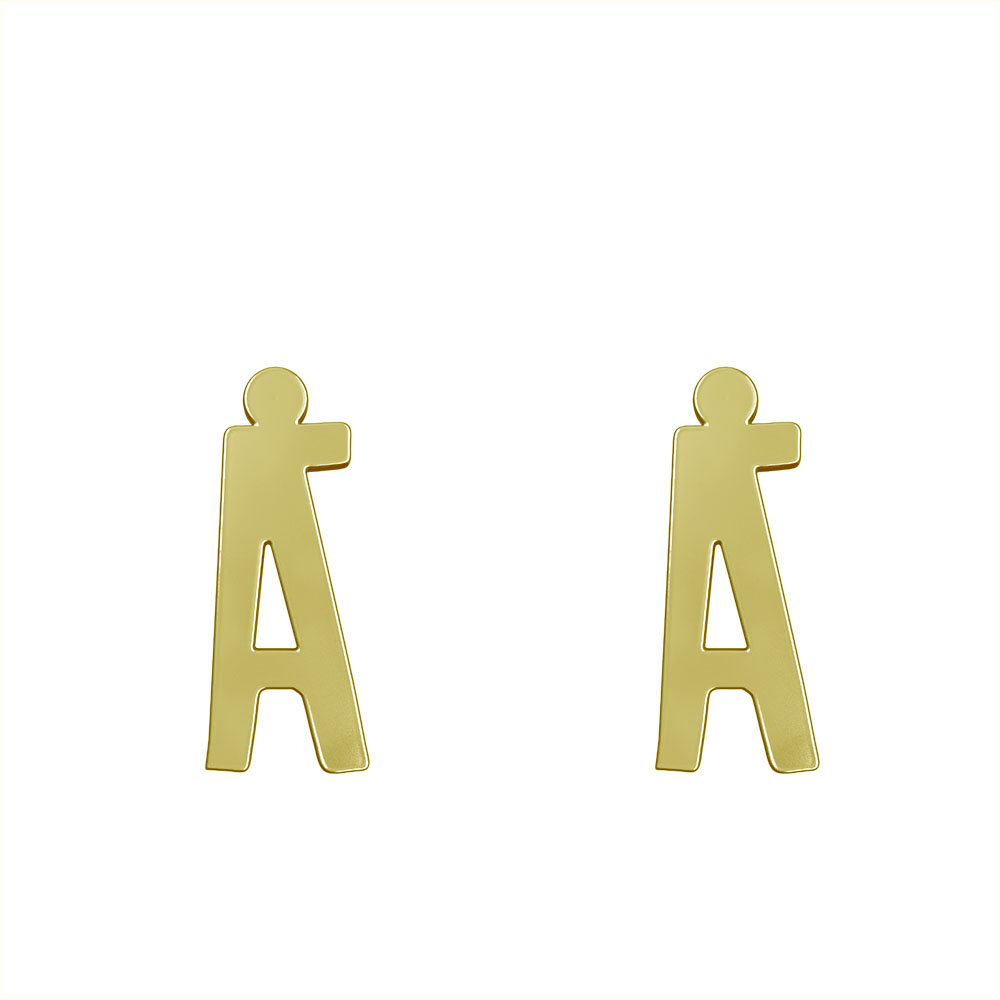 گوشواره طلا 18 عیار زنانه مدوپد مدل حرف A کد GA1-16733