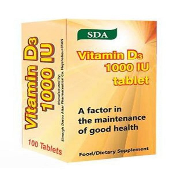 قرص ویتامین د3 سیمرغ دارو عطار - 1000 میلی گرم بسته 100 عددی