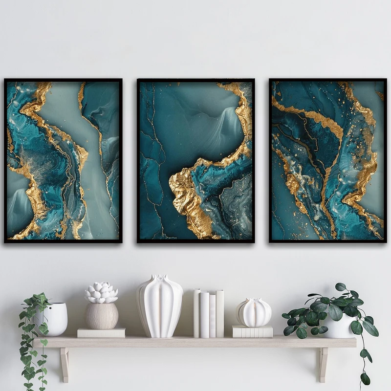 تابلو آتریسا طرح آبستره مدل ATA208 مجموعه 3 عددی 