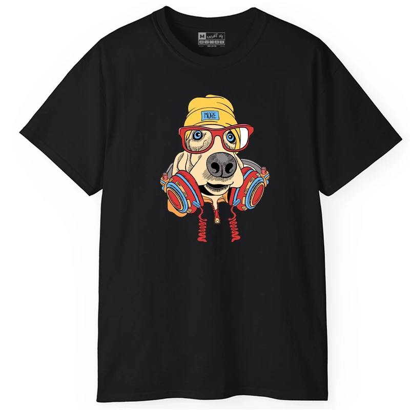 تی شرت آستین کوتاه مردانه پاد آفرین مدل موزیک موسیقی هدفون طرح کارتونی کد PT059