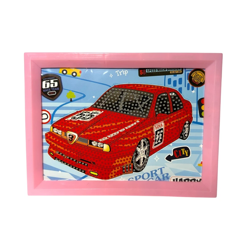 بازی آموزشی مدل ساخت تابلو نقاشی الماسی قاب دار طرح ماشین اسپورت