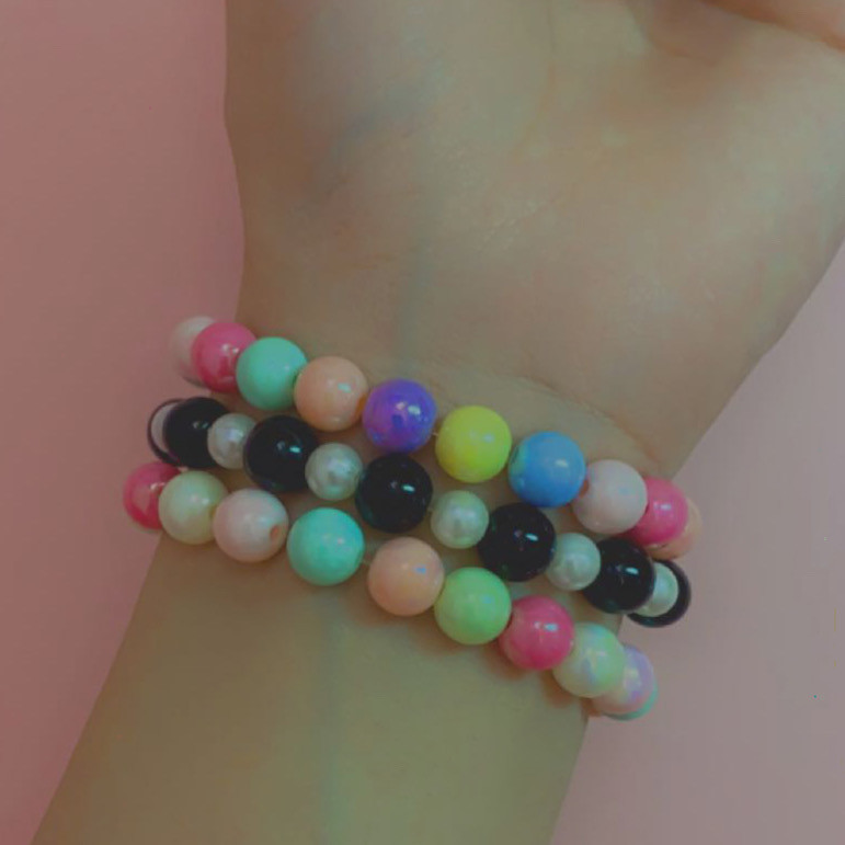 دستبند دخترانه مدل رنگین کمان مجموعه 3 عددی
