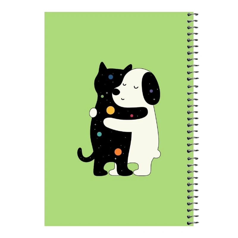 دفتر مشق 80 برگ اس جی مدل گربه و سگ   