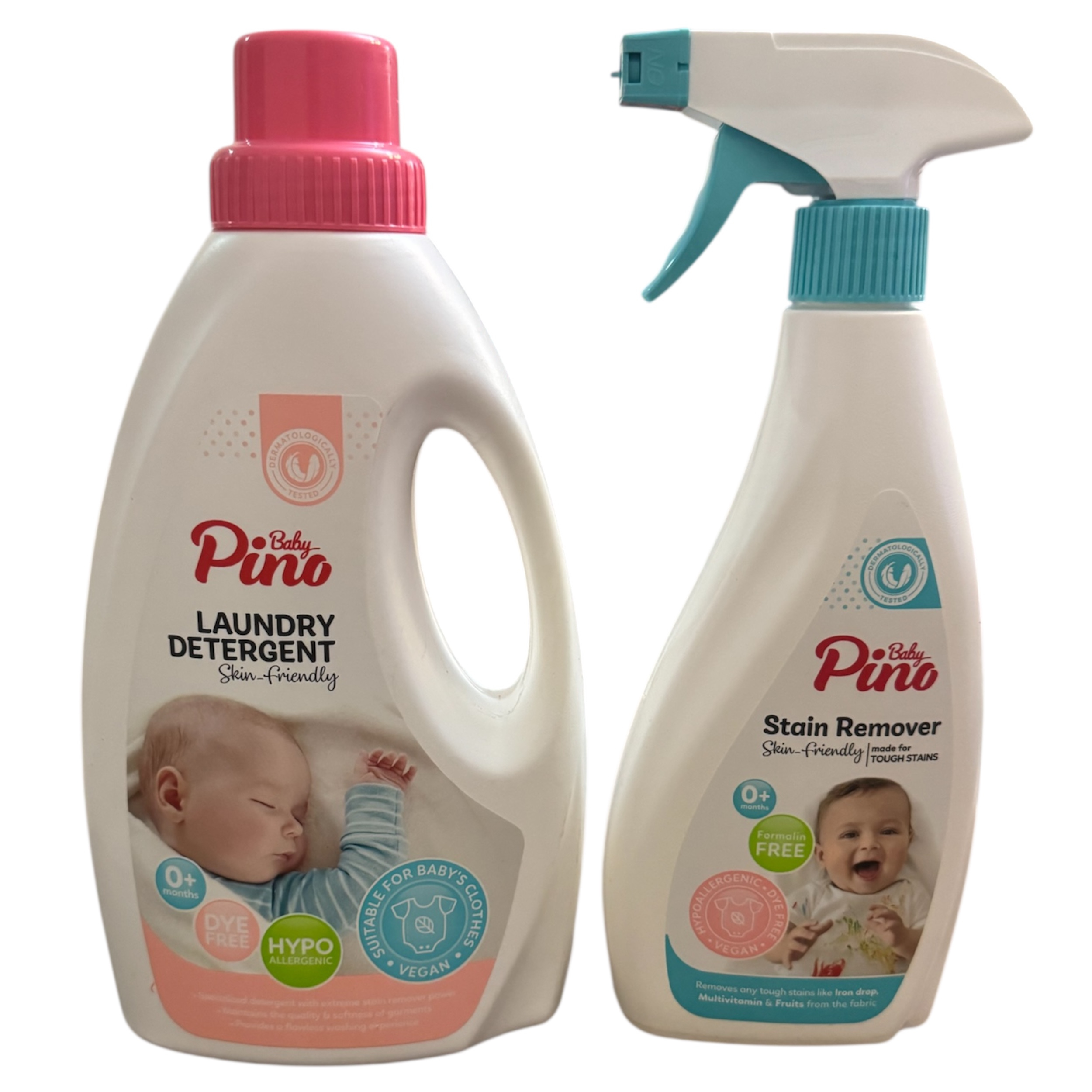 اسپری لکه بر لباس به همراه مایع لباسشویی پینو بیبی مدل Baby2 وزن 1500 گرم مجموعه 2 عددی