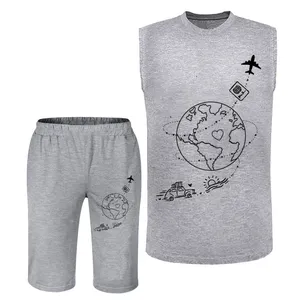 ست تاپ و شلوارک مردانه مدل کره زمین A255