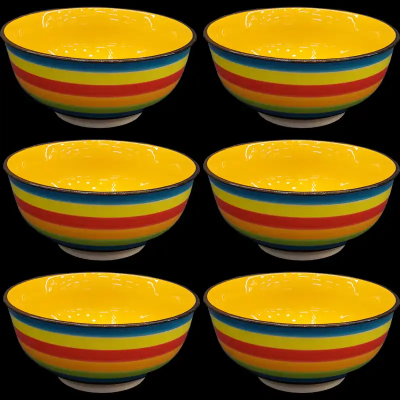 کاسه چینی مدل آبگوشت خوری هفت رنگ بسته 6 عددی