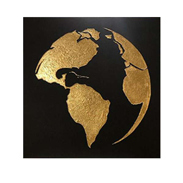 تابلو نقاشی ورق طلا مدل کره زمین کد 0061