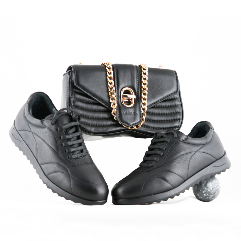 ست کیف و کفش زنانه چرم یلسان مدل آرچید کد AFRA-GN-908-msk