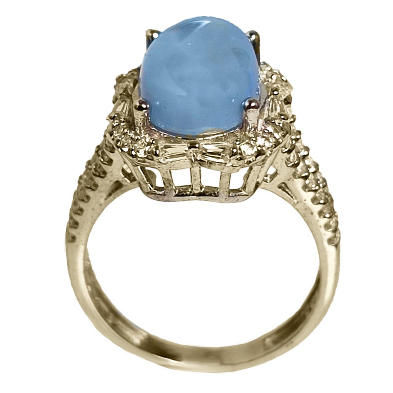 انگشتر نقره زنانه مدل عقیق یمنی کبود کد YW4088