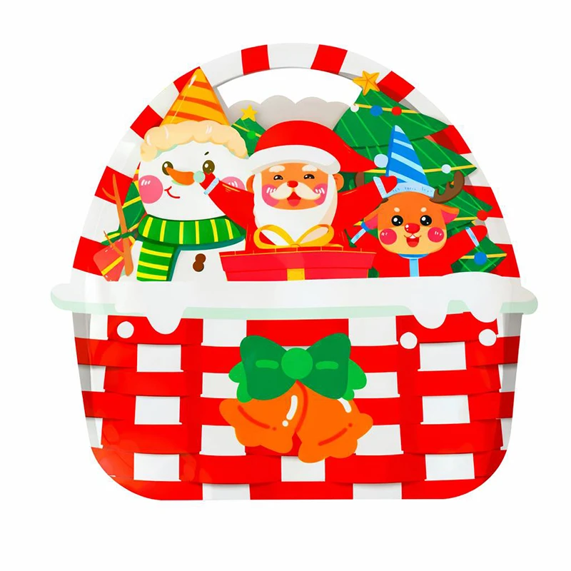 کیسه زیپ دار مدل فانتزی پلاستیکی طرح زمستانه سبد هدیه مجموعه 5 عددی