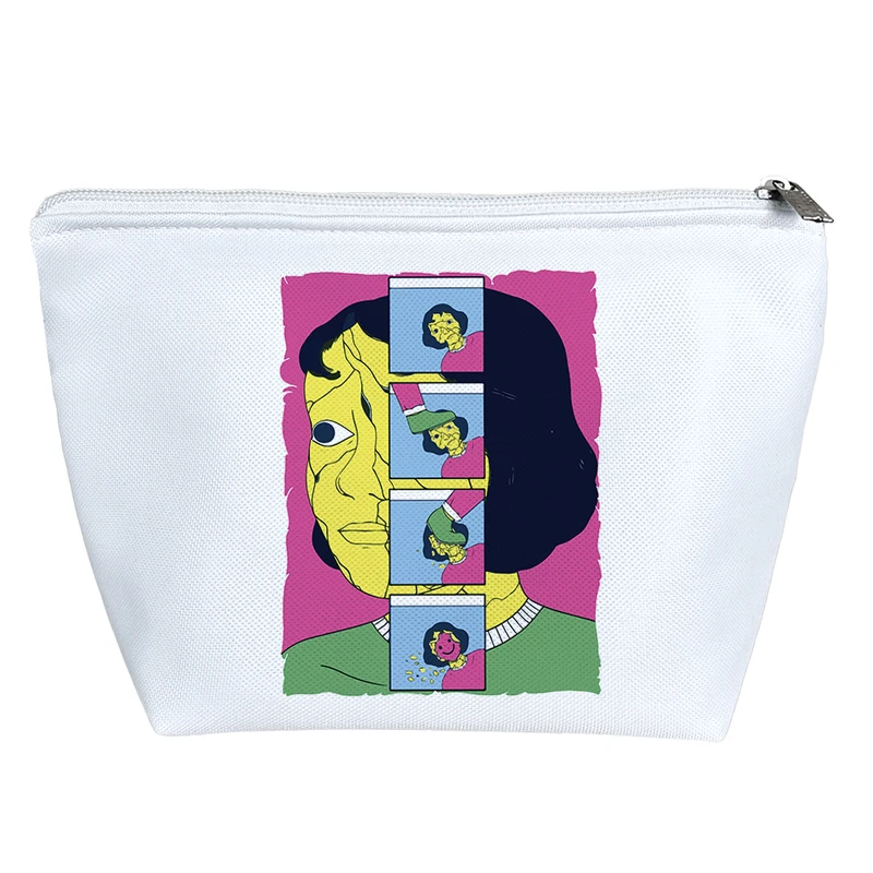 کیف لوازم آرایش دخترانه خندالو مدل صورت سفالی کد 7347