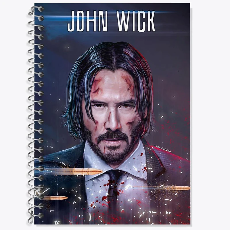 دفتر زبان 50 برگ خندالو مدل سه خط طرح جان ویک John Wick کد 2950