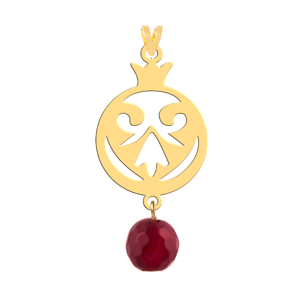 آویز گردنبند طلا 18 عیار زنانه فرشته مدل انار یلدا کد WNLASZ-000066