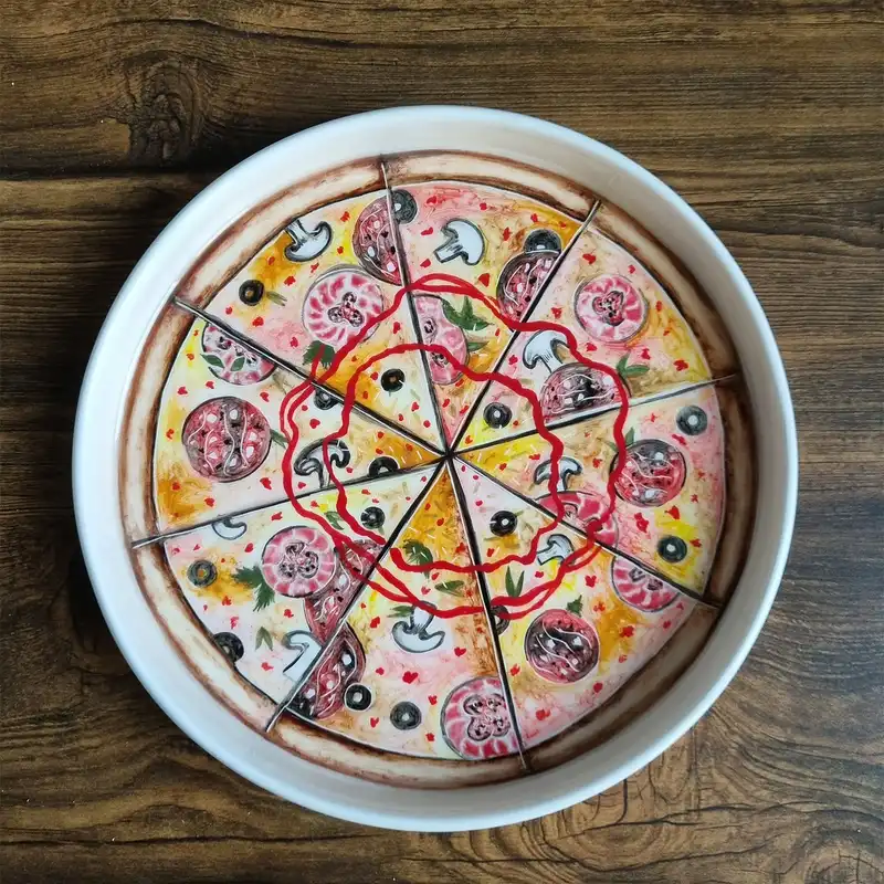 ظرف سرامیکی مدل پیتزا